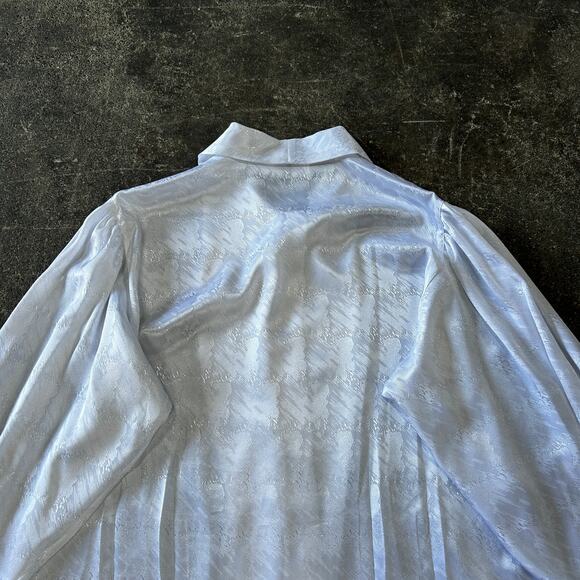 Vintage 90s Jai Dalis Blouse Shirt Womens L White Puff Sleeve Ribbon Designer - Picture 4 of 7